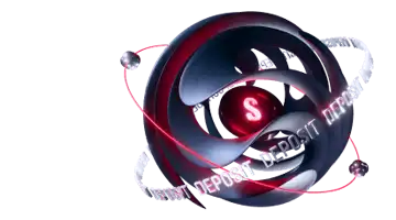 An image of a rotating sphere with the red text 