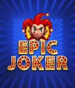 Experience the vibrant world of the Epic Joker game by Relax Gaming, showcasing a mischievous joker with a bright red hairstyle amid a sparkling blue background. This image depicts the joy and humor of classic slots, perfect for those who love traditional gameplay, delivering a delightful gaming experience.