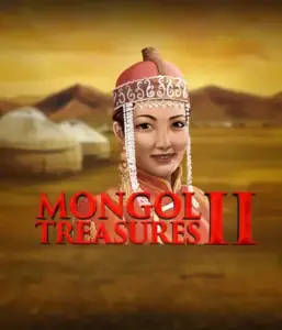 Explore the rich heritage of Mongolia with the Mongol Treasures 2 game by Endorphina, featuring a graceful Mongolian woman adorned in traditional attire against a pastoral Mongolian steppe backdrop. This image evokes the spirit of Mongolian history, offering a distinctive cultural journey. 